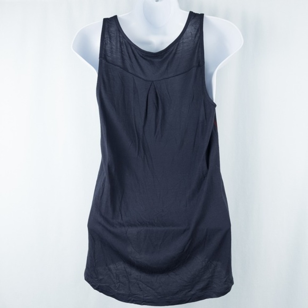 Express Striped Chiffon Front Sleeveless Blouse Womens XS Sheer Preppy Nautical - Picture 2 of 15